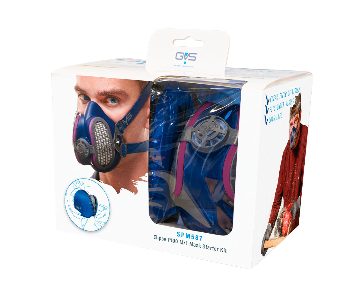 GVS Elipse P100 Replacement Filters – 2-Pack For S/M & M/L Respirator Masks